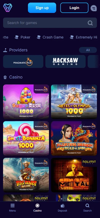 Viperspin Casino mobile promotions view